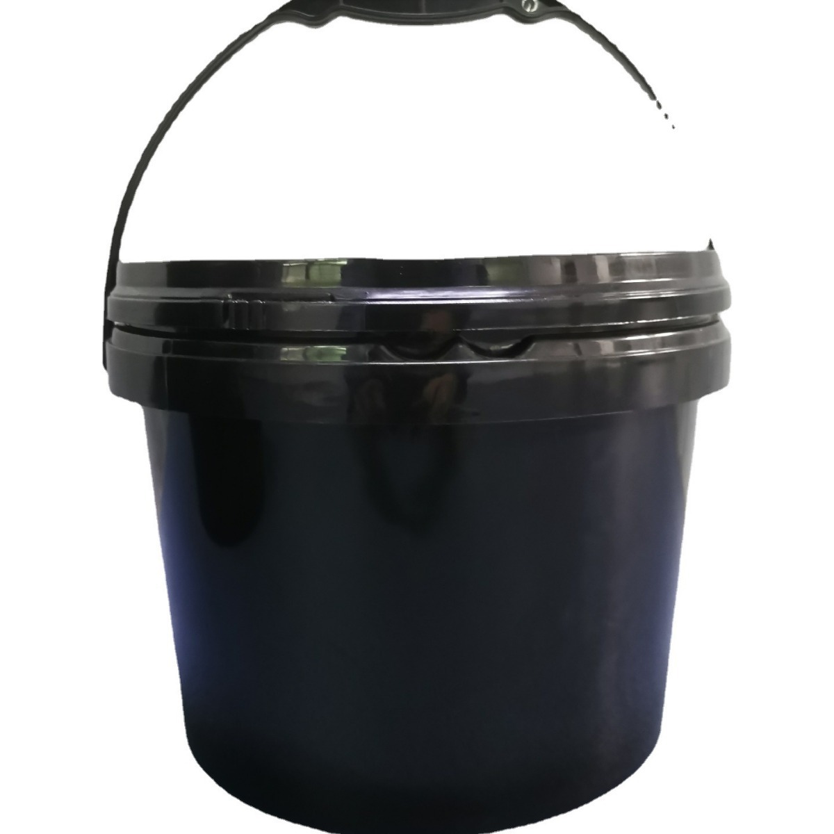 6L矮胖塑料桶 6L黑色塑料桶 6L黑色艺术涂料包装桶 6升大口塑料桶