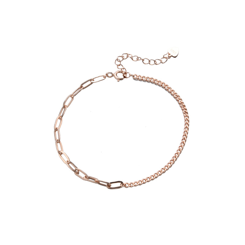 925 pulsera de costura de plata esterlina para mujeres ins simple diseño de alta gama sentido nicho temperamento cadena simple exquisita pulsera estilo frío