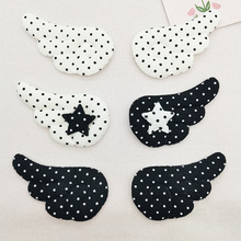 梦幻黑白波点布艺翅膀发饰配件碎发夹手套家具天使翅膀装饰辅料批