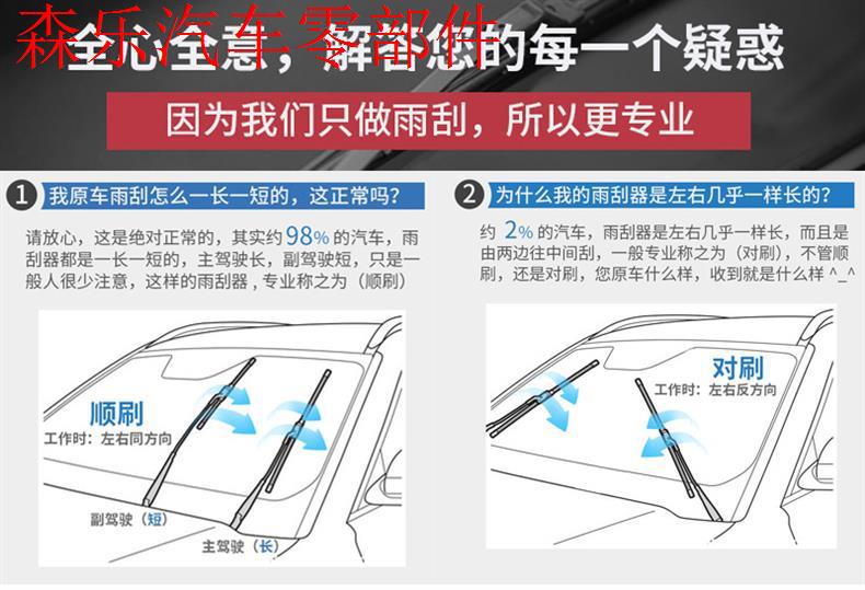 Cross-border delivery wipers suitable for Hyundai Veloster, universal frameless wipers, multi-functional dual-blade 6-layer wiper blades
