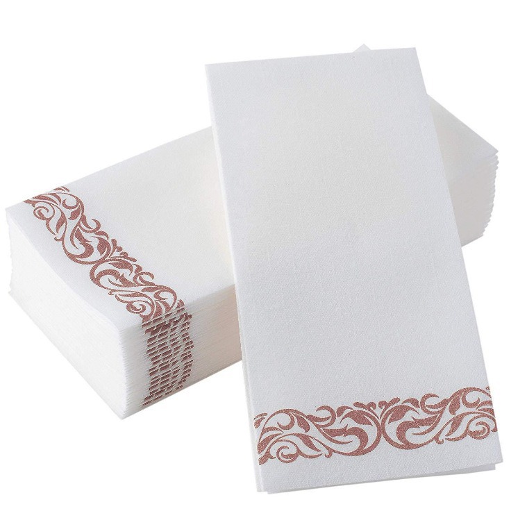 40*30CM无尘纸餐巾玫瑰金餐巾纸白色一次性无尘纸巾金色餐垫纸巾