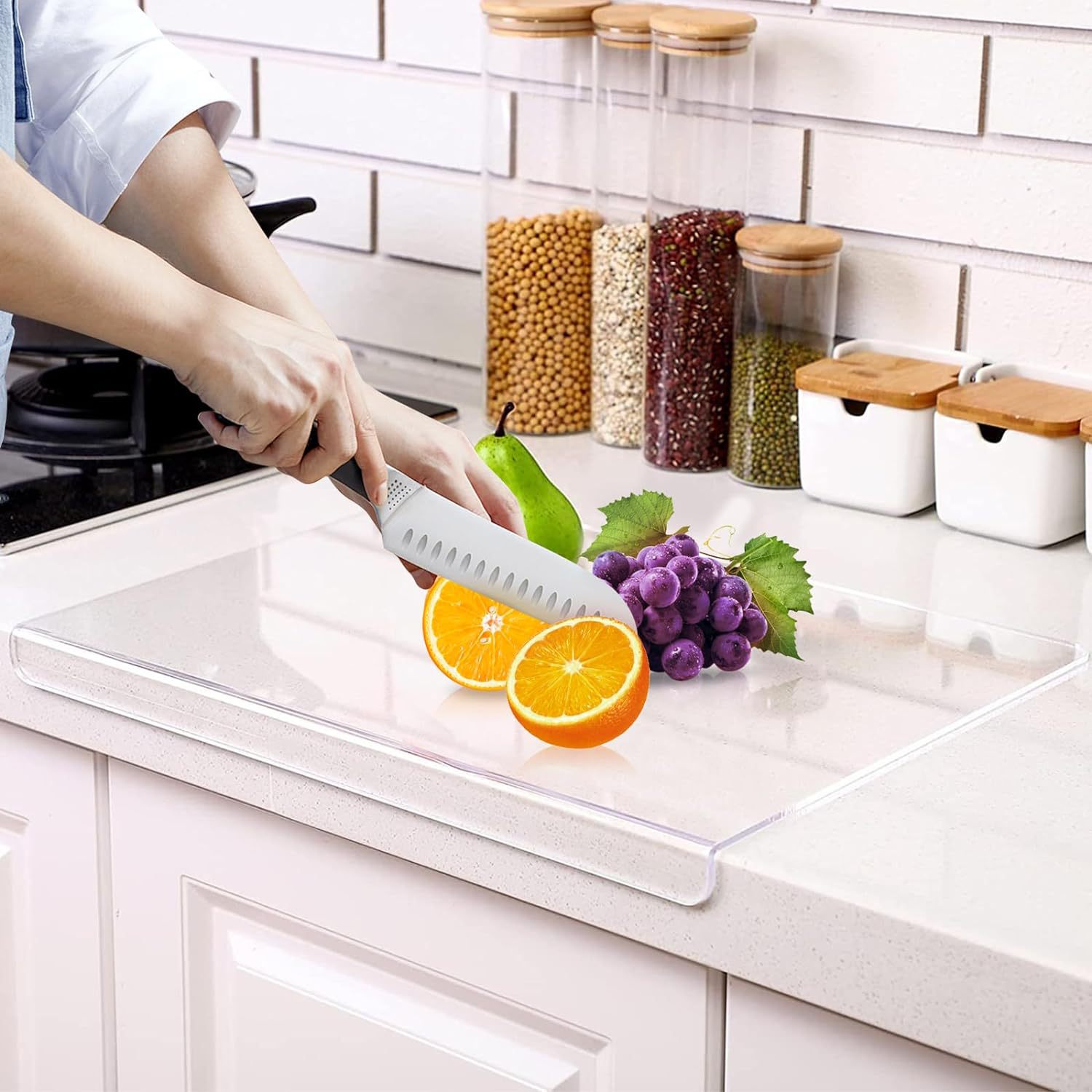 437g Weight Chopping Board Kitchen and drinking utensils 1 Piece Quantity Home Occasion Acrylic Material Solid Color Pattern Simple Style Style Simple Style Solid Color Arylic Chopping Board 1 Piece 无