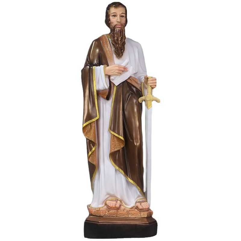 120cm St. Paul Ornamiento Mirado Estatuas de vidrio FRP Decoración de la iglesia