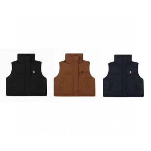 Korean Trendy Brand Rest&Recreation Embroidered Logo Short down Jacket Vest Stand Collar Vest Jacket for Women