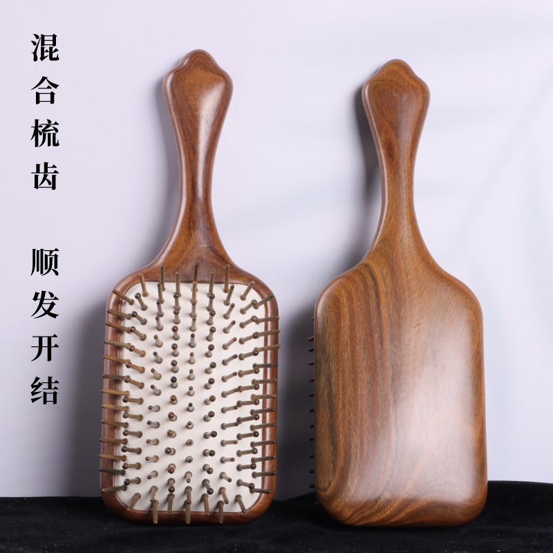 緑白檀木製マッサージコーム、大角板エアクッションコーム、エアバッグコーム、ヘッドケア、ヘアスムージング木製コーム、経絡コーム|undefined