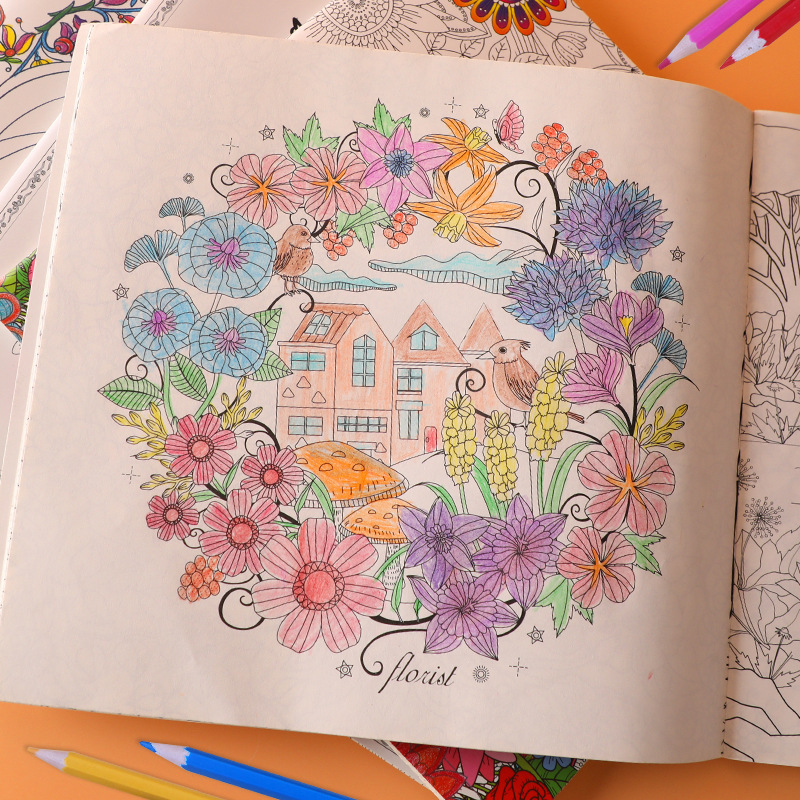 秘密花園成人手描き減圧塗装本6冊正規版セット塗装本児童手描き塗装本|undefined