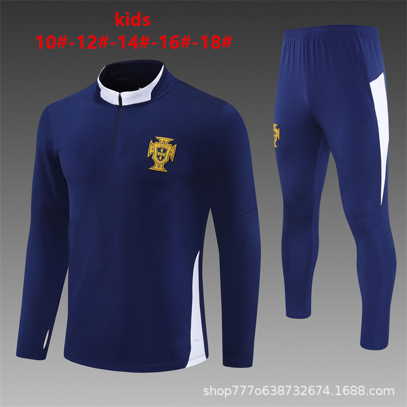 2526赛季儿童长袖半拉训练服葡萄牙国米巴S切尔西秋冬季足球服|undefined