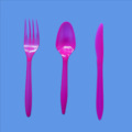 现货供应一次性彩色简约塑料刀叉勺套装水果叉子外卖叉勺餐具套装