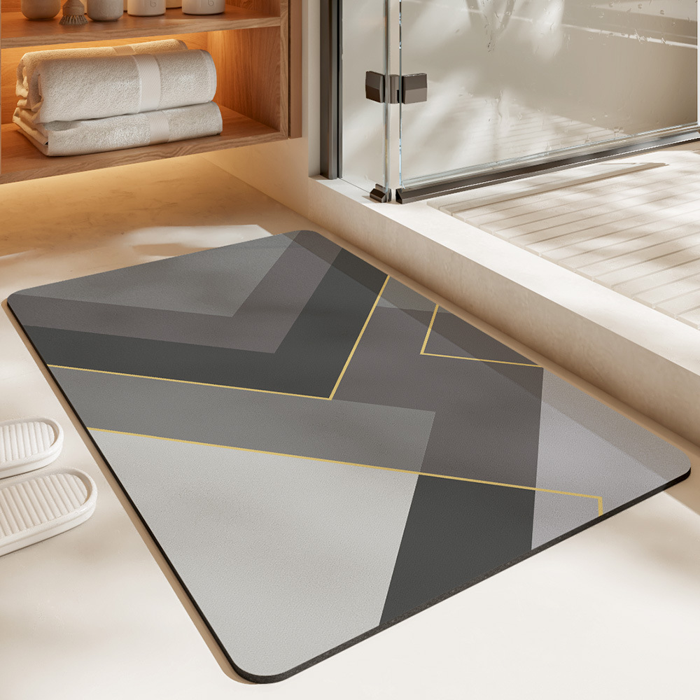 Cross-border simple bathroom diatom mud floor mat, toilet foot mat, absorbent and quick-drying, household toilet door carpet door mat