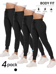 4 Pack Joggers for Women Sweatpants with Pockets Lightweight