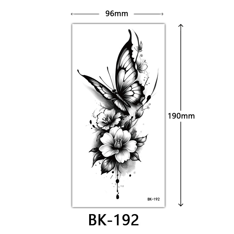 Tatuaje Temporal de Flores Boceto de Papel de Transferencia al Agua, Impresión por Transferencia de Agua, para Cuerpo image 198