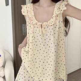 欲风吊带背心睡衣夏季女款2026新款休闲短裤套装夏天棉家居服