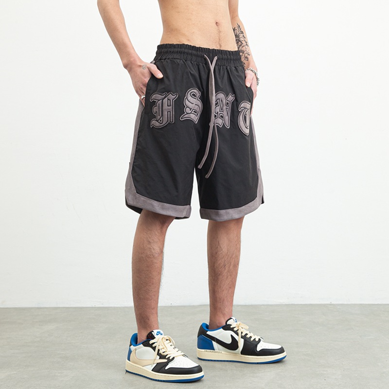 Moda gótica americana, baloncesto callejero, tendencia masculina, holgado, hip-hop, talla grande, deportes, pantalones de cinco puntos Harlan Beach Fatty