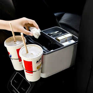 Car Tissue Box Trash Can Two-in-One Armrest Box Strap Type Multifunctional Beverage Sundries Car Storage Box