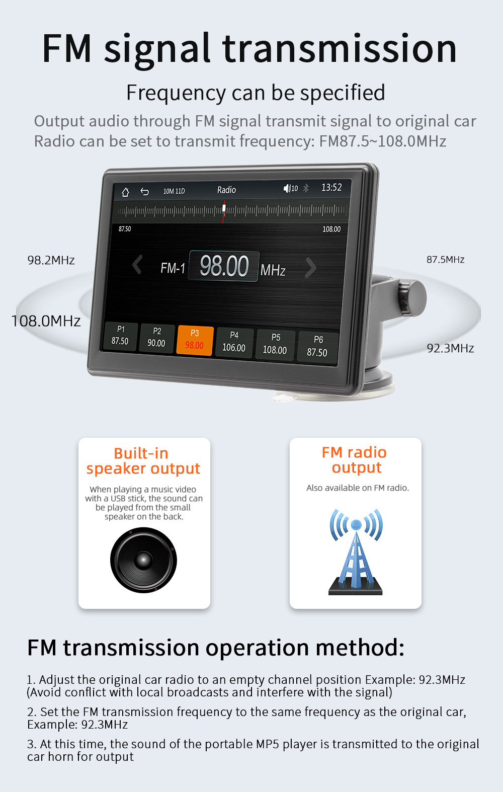 Cross-Border 7/9/ 10inch Eight-Core Android Car Gps Navigation Wireless Carplay Car Central Control Car Mp5