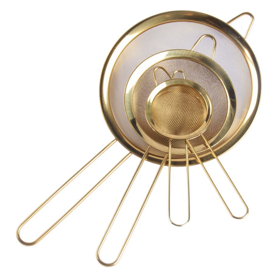 Позолоченная масляная сетка из нержавеющей стали ситечко утолщенное и углубленное кухонное ситечко саржевая масляная сетка масляный дуршлаг