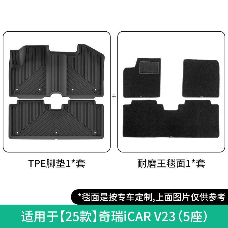 Chery – Car Floor Mats TPE Universal Foot Pad - 2025-chery-icar-v23-double-layer-wear-resistant-floor-mats