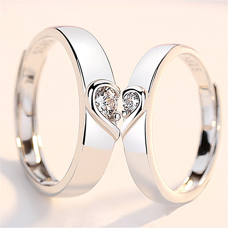 Couple Rings Silver Plated Adjustable Rings For Men And Women_voghion.com