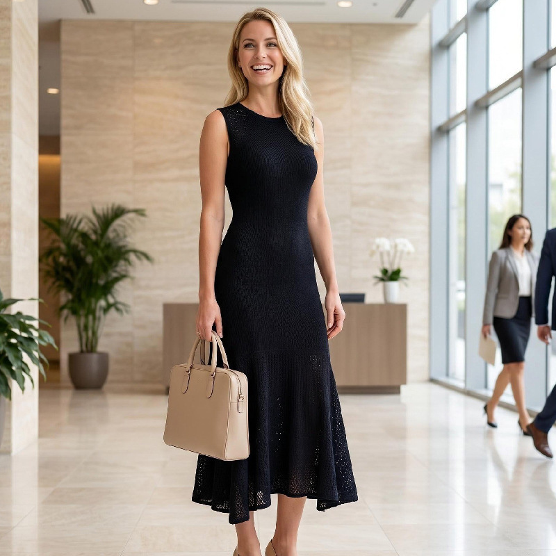 French Retro Hollow-Out Knitted Dress for Women, Summer Gentle Style, Elegant Design, Slim Fit, Hip-Hugging Long Dress French Retro Hollow-Out Knitted Dress for Women, Summer Gentle Style, Elegant Design, Slim Fit, Hip-Hugging Long Dress