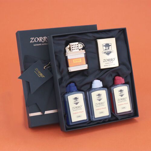 New ZORRO Zoro Cigarette Lighter, Kerosene Personalized Lao Jiumen Transparent Viewable Fuel Tank Creative Retro Old Style Men