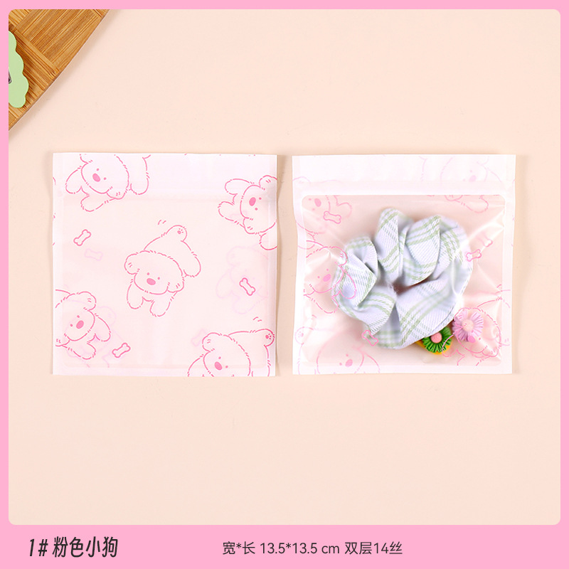 Corea del Sur lindo snack Candy ziplock bolsa chica cabeza hebilla joyería regalo embalaje bolsa de dibujos animados oso bolsa de almacenamiento