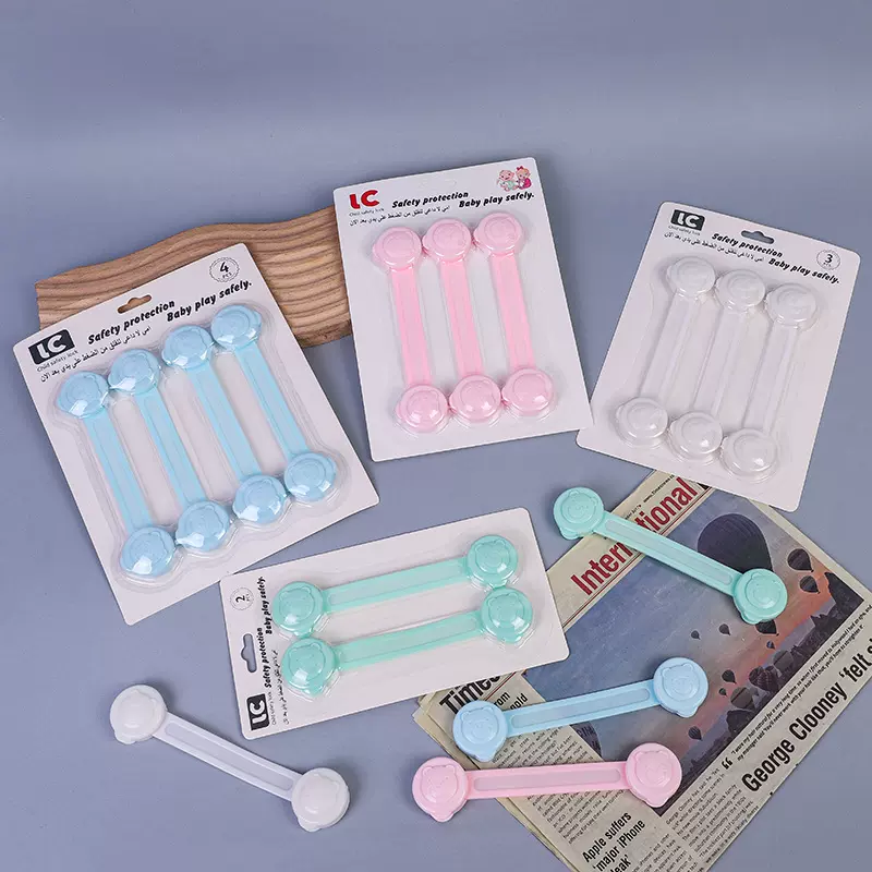 儿童安全锁多功能抽屉锁防宝宝开门免打孔对开锁防夹手橱柜锁锁扣