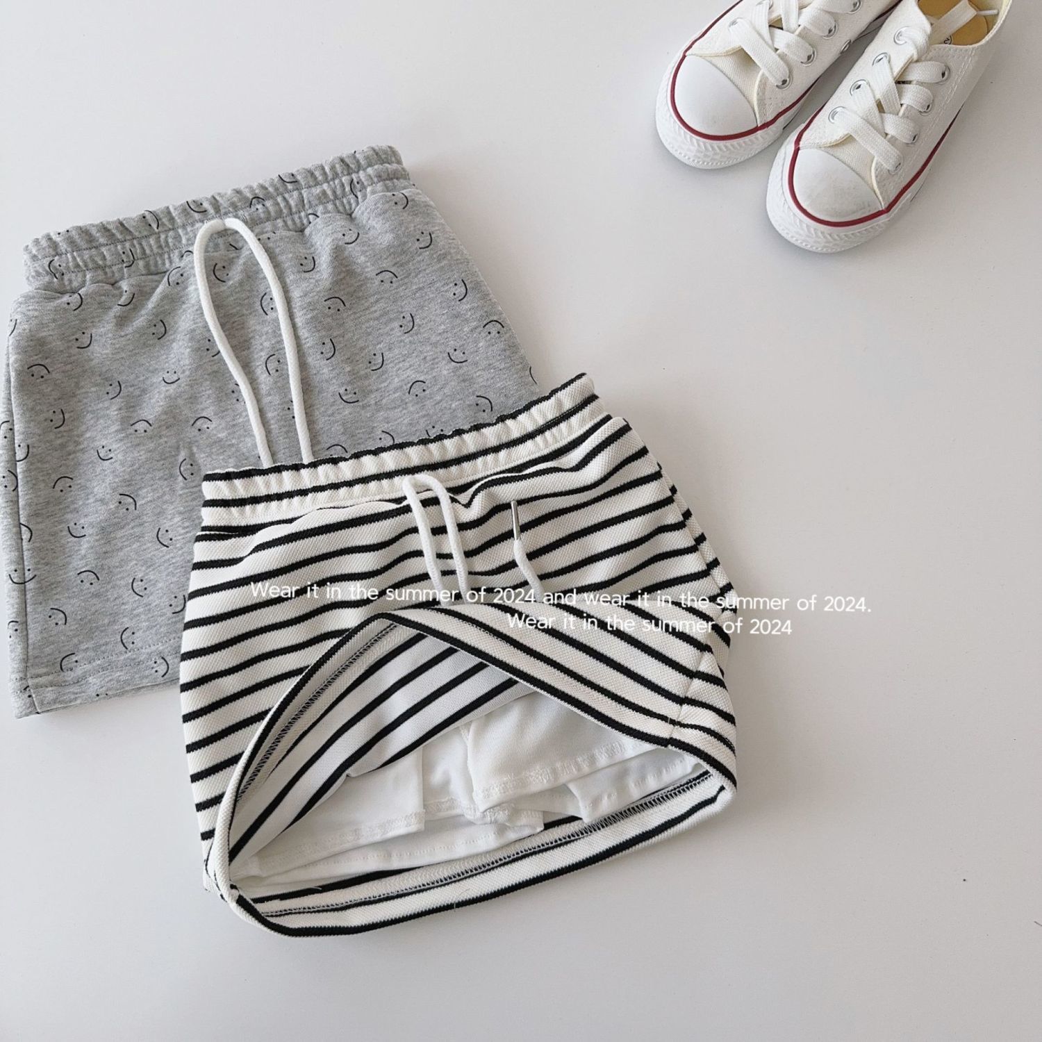 女童時髦洋氣半身裙夏季新款女寶寶條紋衛衣裙A字短裙子0075A061