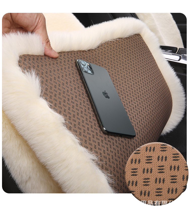 Car Seat Cushion Winter Plush Seat Cushion Three-Piece Set Heated Cold-Proof Warm Pad High-End Interior Car Car Supplies