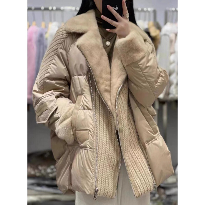 European Goods 2025 Winter New Style Goose down Jacket Women's High-End Fur Sheepskin Spliced Mink Coat European Goods 2025 Winter New Style Goose down Jacket Women's High-End Fur Sheepskin Spliced Mink Coat