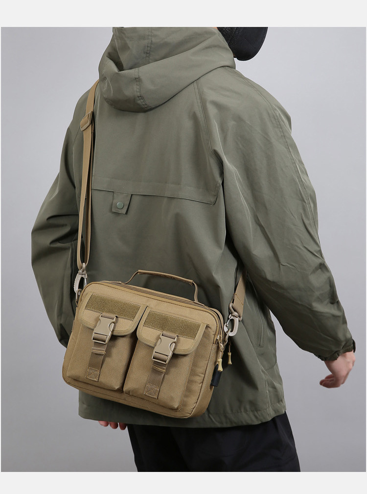 Single-shoulder bag, outdoor tactical multi-functional USB charging crossbody bag, military camouflage backpack, travel outdoor cycling bag undefined