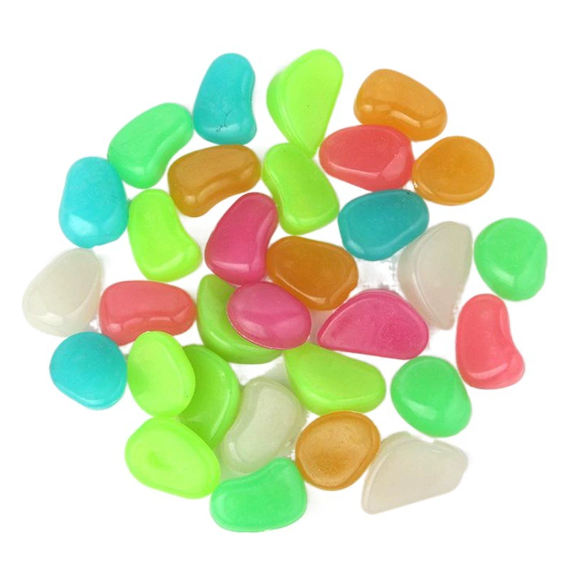 100 шт. Цветной светящийся камень Садоводство Аквариум Ландшафтный дизайн искусственный флюорит галька оптовая продажа с фабрики светящийся камень