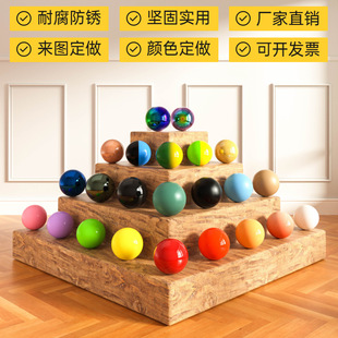 Stainless steel ball hollow ball metal ball string ball shop window scene layout red orange yellow green blue decorative ball