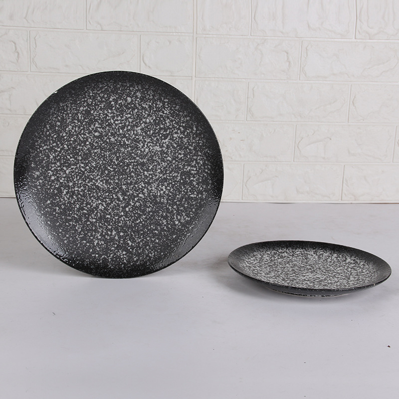 8/10 pulgadas creativo redondo placa de cerámica Hotel hogar plato de cerámica placa plana Placa de fruta placa occidental Placa de carne