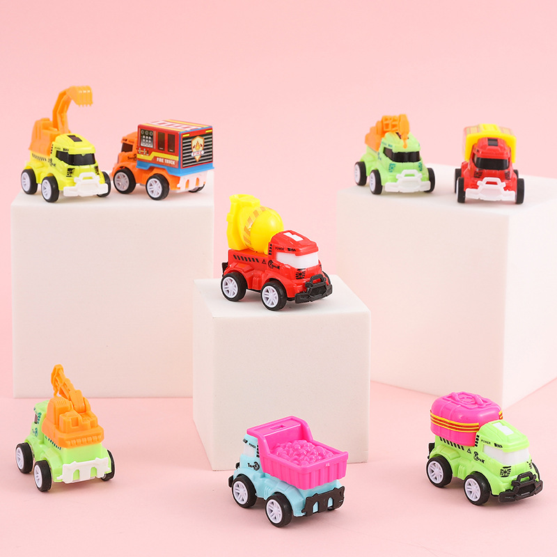 Coche de ingeniería de retroalimentación mini inercia niños niños coches pequeños presionar juguetes de jardín de infantes al por mayor juguetes