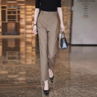 Japan and South Korea 2023 Spring New Professional Little West Pants Female High -waisted Elastic Straight Haron Small Foot Town Pants