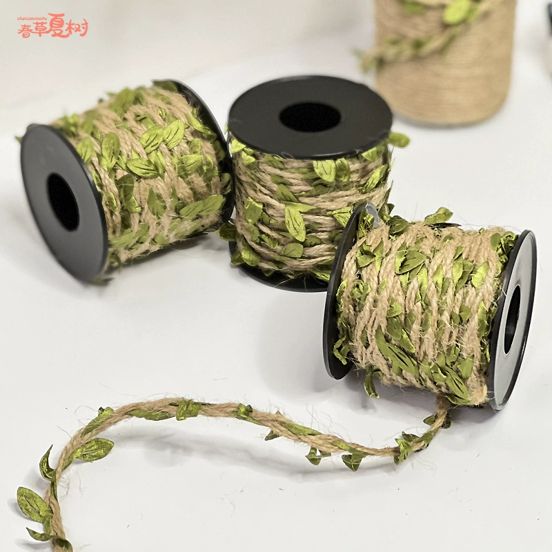 DIY моделирование украшения ротанг зеленый лист коса лист конопляная веревка детский сад естественный угол окружающая среда Макет Материал 10 метров