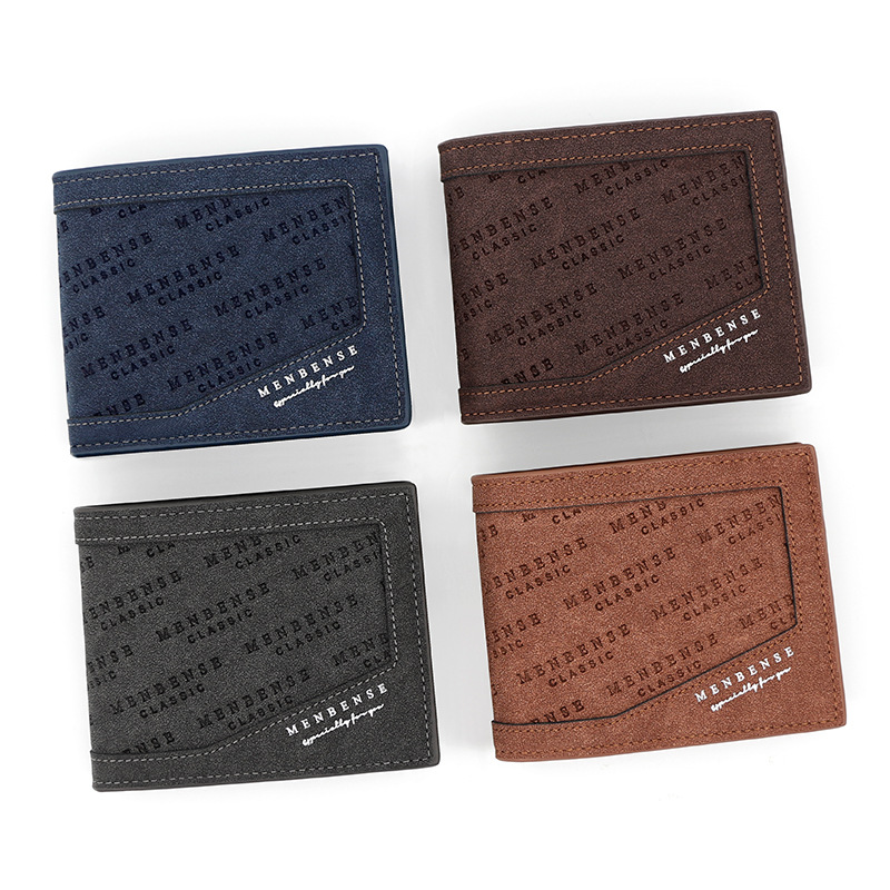 Cartera de bisagra esmerilada corta para hombres de estilo coreano Cartera de identificación de múltiples tarjetas de gran capacidad de impresión de TPU