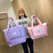 简约便捷短途手提旅行包干湿分离可折叠健身包防泼水大容量收纳包