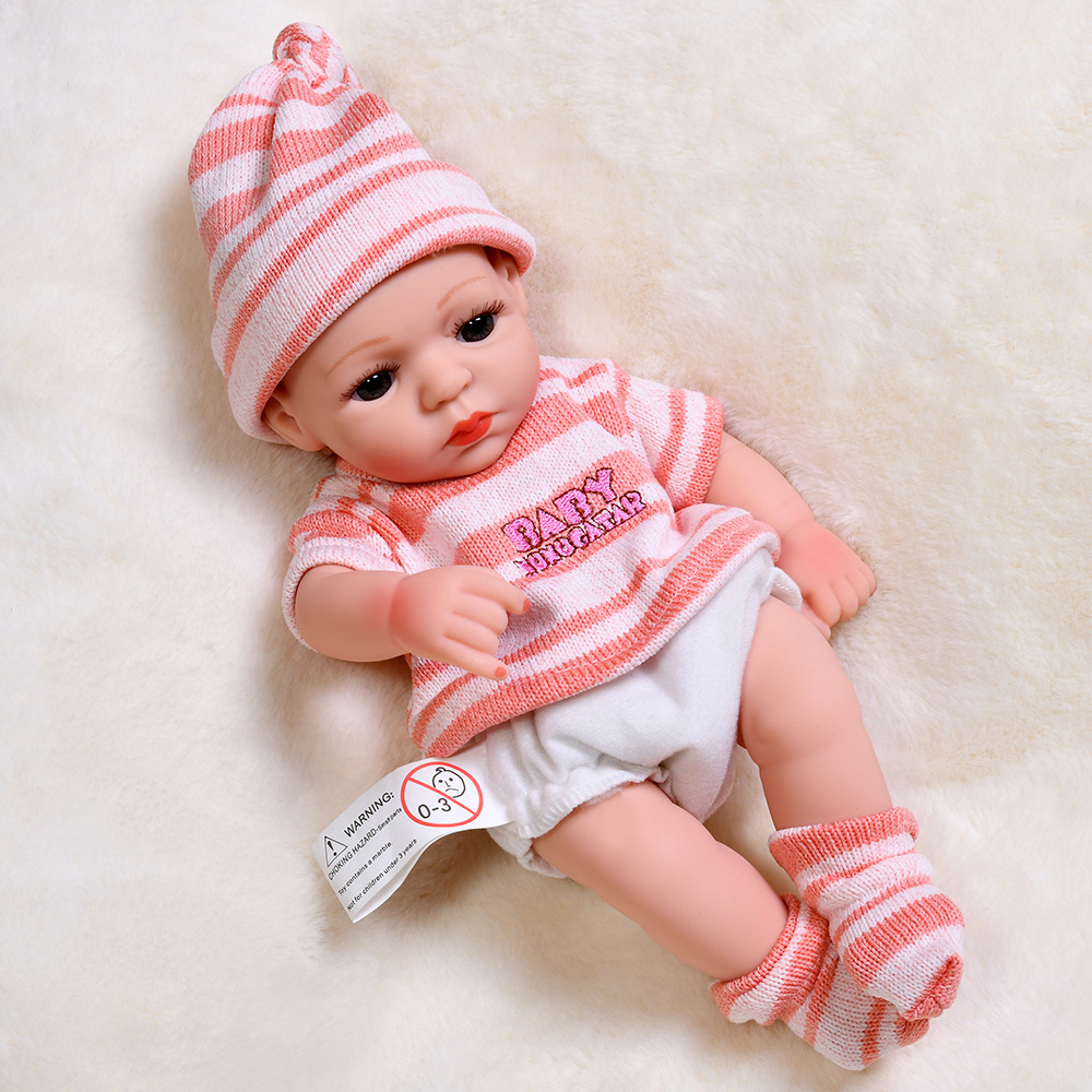 Simulación bebé renacido muñeca 30cm vinilo muñeca suave pegamento bebé dormir calmante niños jugar casa juguete