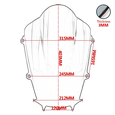 Motorcycle front windshield | for Yamaha Yzf R9