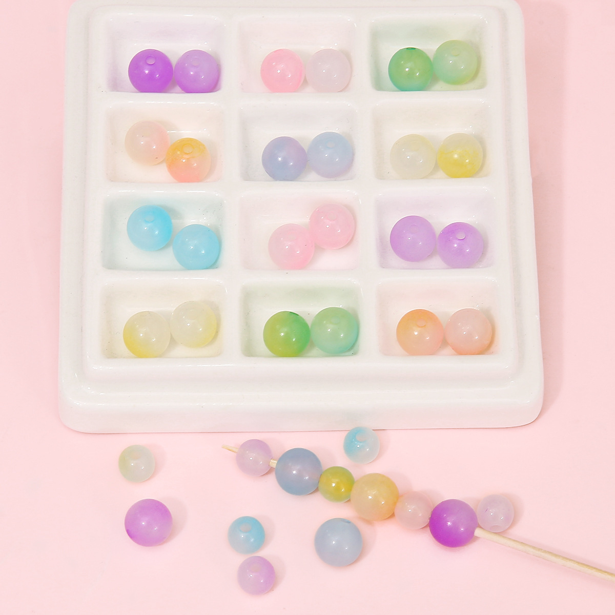 20g Weight 1 Set Diameter 10mm Diameter 8mm 2mm Arylic Round DIY Jewelry Accessories Beads