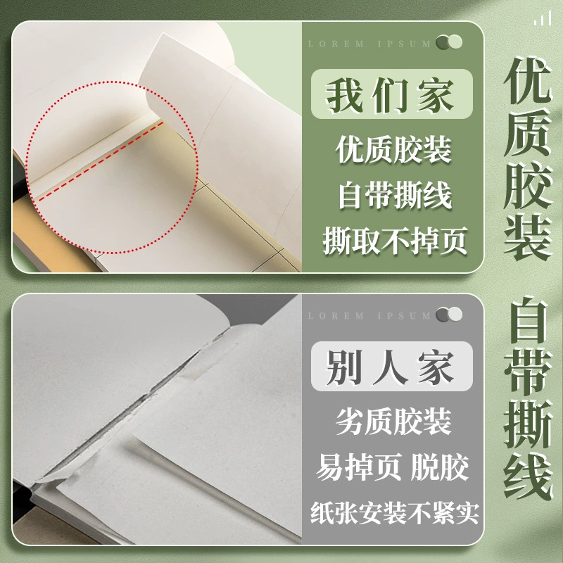Draft Notebook A4/B5 Multi-Format, Perforated Tear-Off Pages, Blank/Partition, Thick Options