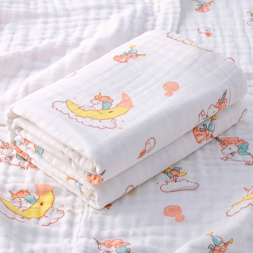 Baby bath towel, pure cotton gauze, soft and absorbent, newborn baby towel, newborn baby bath bag, blanket