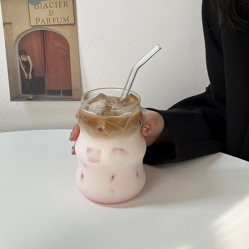 ぽっちゃり波状雲コーヒー高ホウ素ガラスカップイン家庭用女の子高見え飲料冷水ミルクティーカップ|undefined
