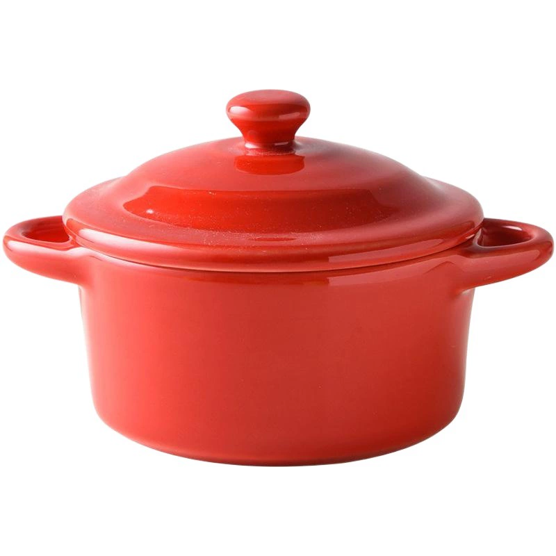 Кастрюля для выпечки с крышкой, миска для суфле с двумя ручками в форме птичьего гнезда, детская посуда для дома, миска для выпечки, керамическая миска для десертов и яиц на пару