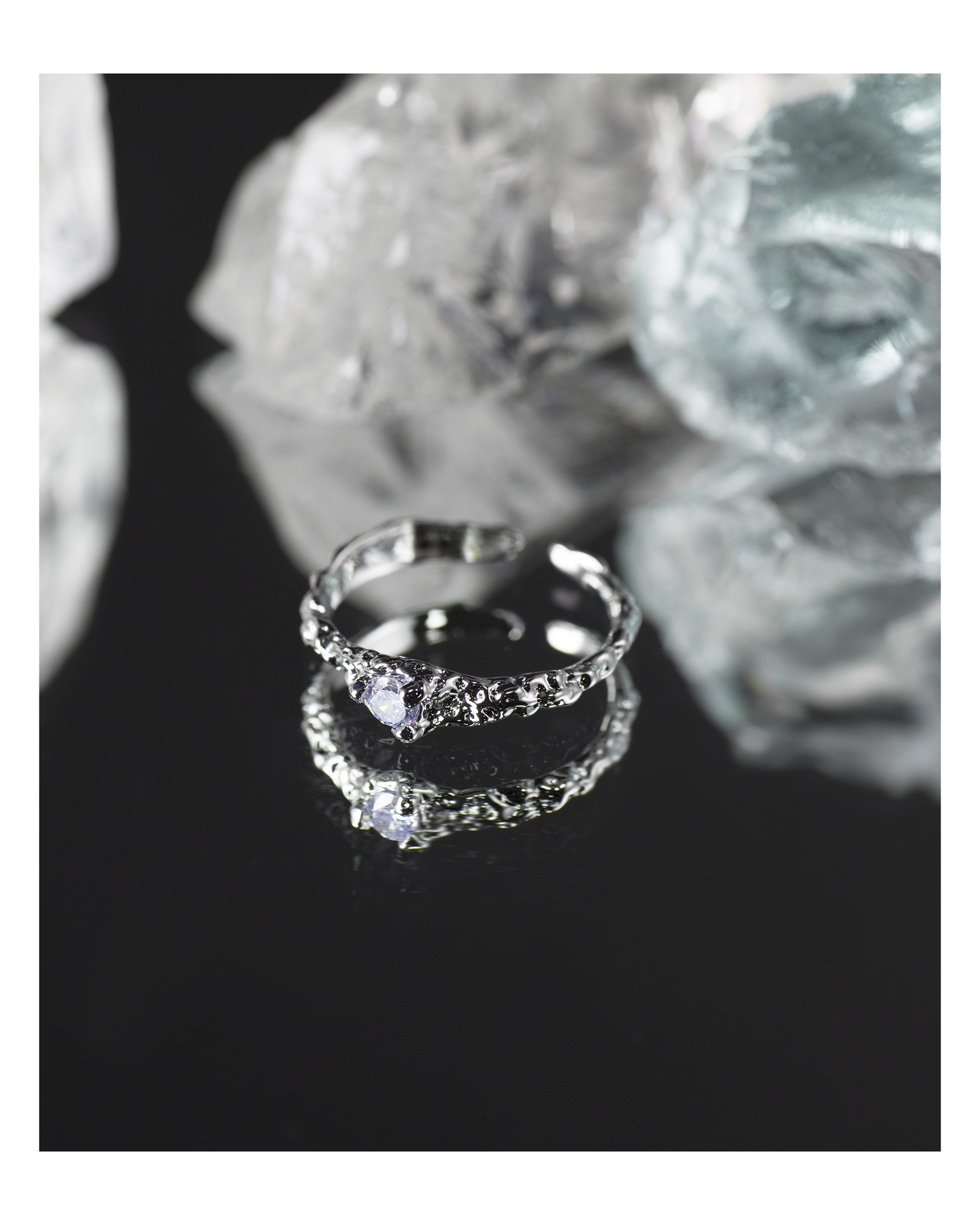 Simple Style Geometric Copper Plating Artificial Gemstones Rings 1 Piece