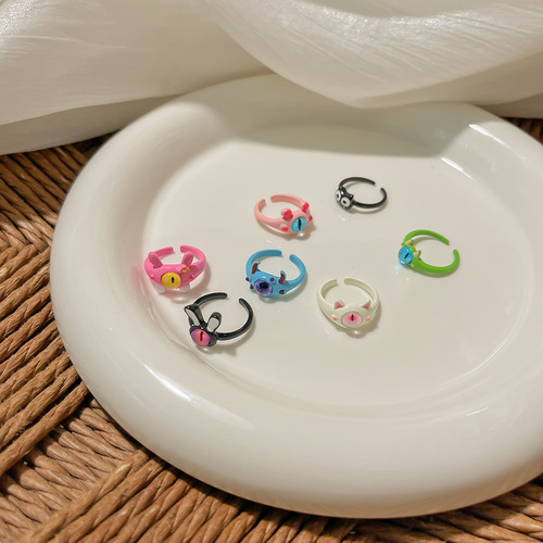 Little monster collection childlike cute funny cat monster ring female niche index finger millennium bracelet new opening