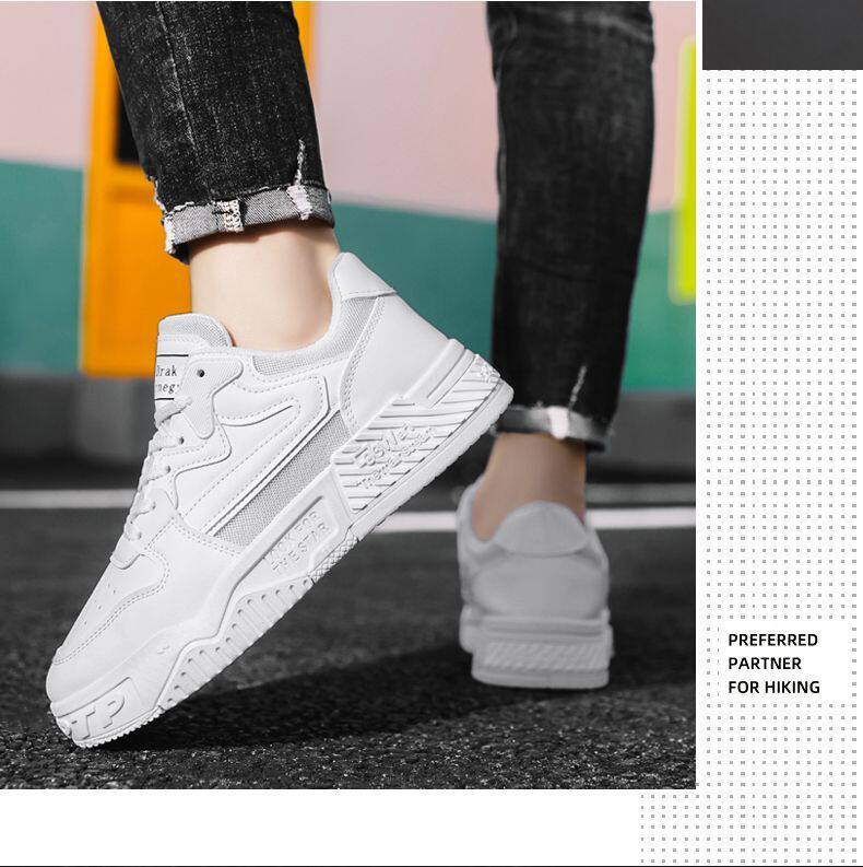 Giày thể thao nam cổ thấp đế dày tăng chiều cao chống trượt, giày sneaker phối màu đen trắng — EQ01 màu trắng, EQ01 màu đen chi tiết 4