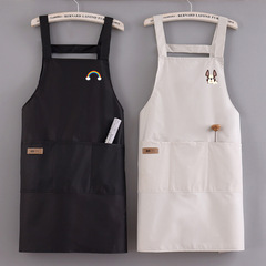 Summer simple women's apron for home kitchen waterproof and oil-proof cooking thin work clothes men's printed logo