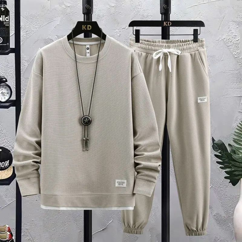 Waffles Casual suit Men's Spring and Autumn Collocation Handsome Fashionable Sports Sweat Men's Autumn Clothes